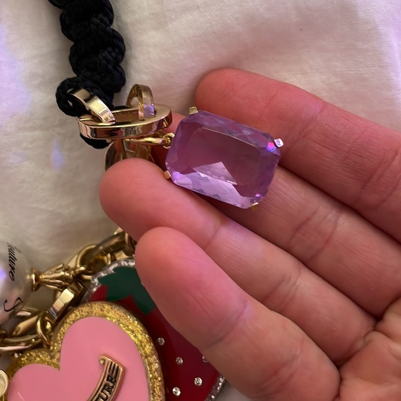 Vintage XL glitter Juicy Couture charm necklace RARE mint Y2K LARGE charms - Picture 14 of 17